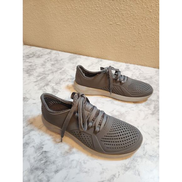 Crocs LifeRide Men’s 204967 Gray Lace-up Sneakers Size 8 - Picture 2 of 7